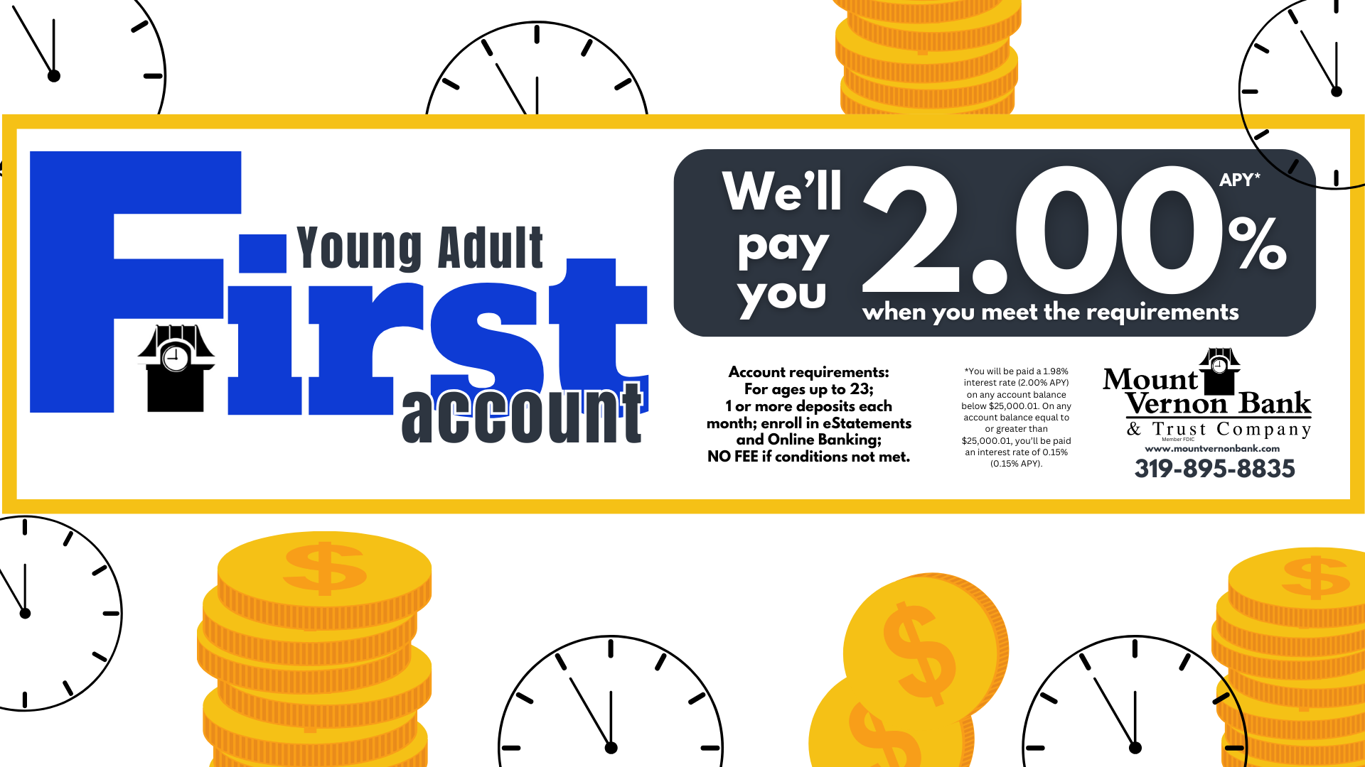 Advertisement for Young Adult First Account