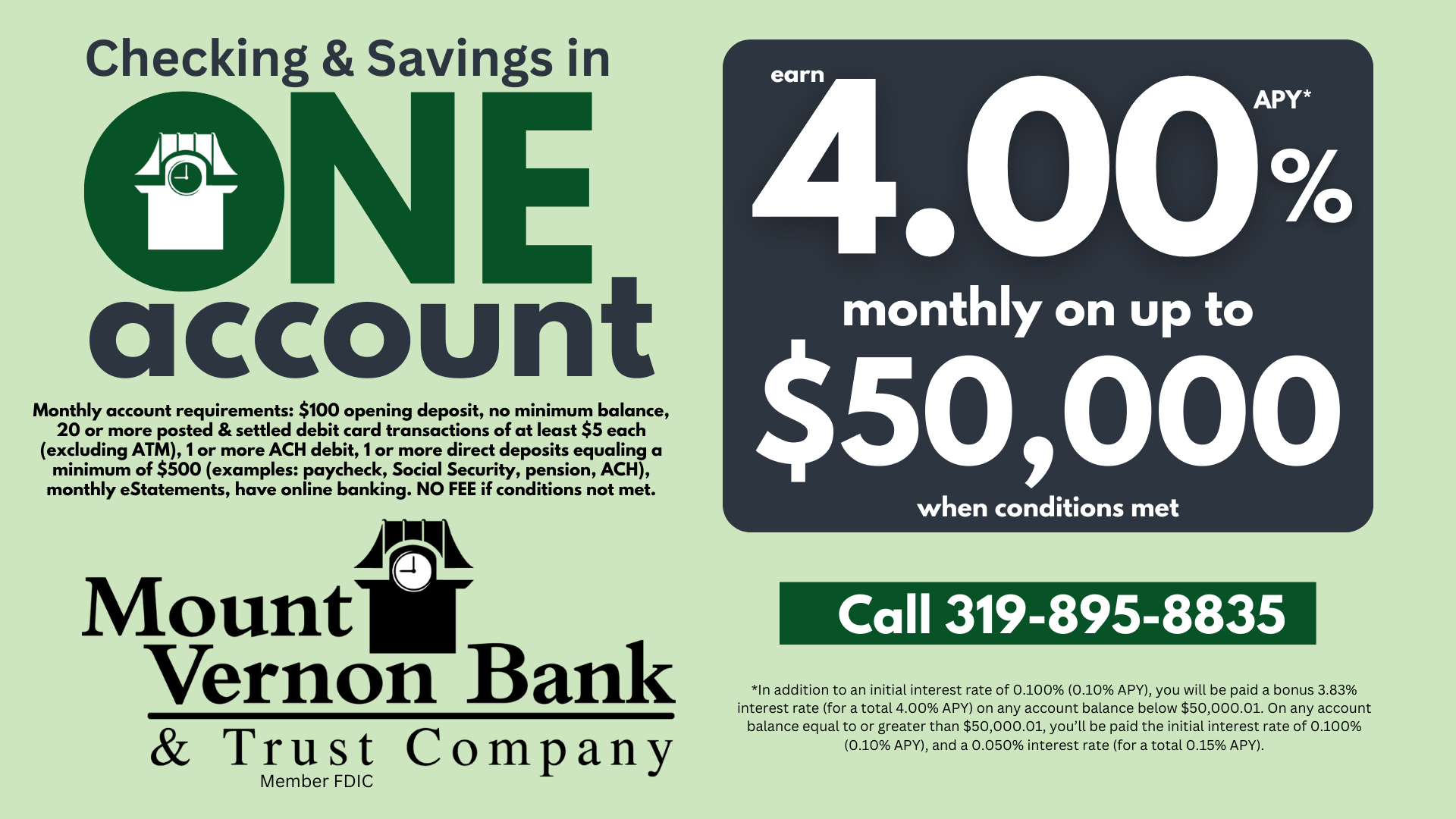 One Account checking and savings ad